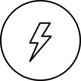 icon in black circle - lighting striking