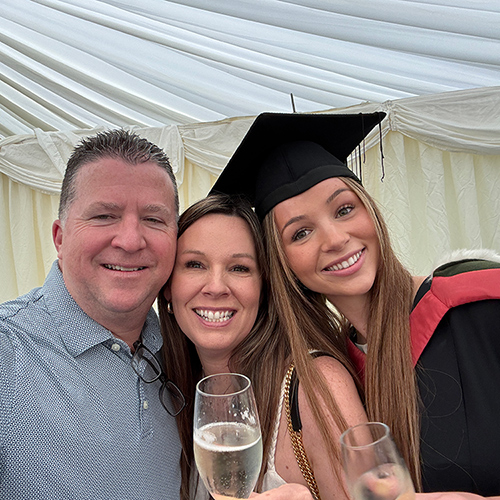 Paul Blackburn with his family celebrating a graduation